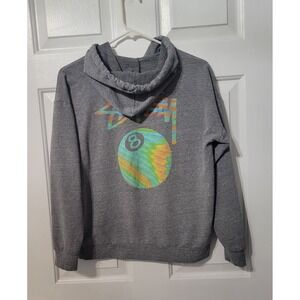 Stussy 8 Ball Hoodie Mens Small Gray Tie Dye Graphic Pullover Sweatshirt Skater